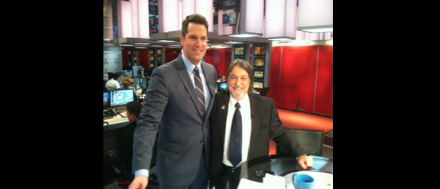 Richard on set at MSNBC with Thomas Roberts