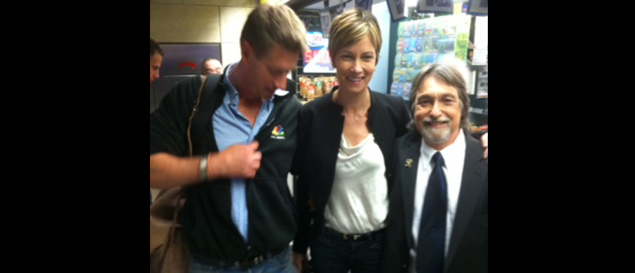 Richard on location at Penn Station in New York with the crew of the Today Show
