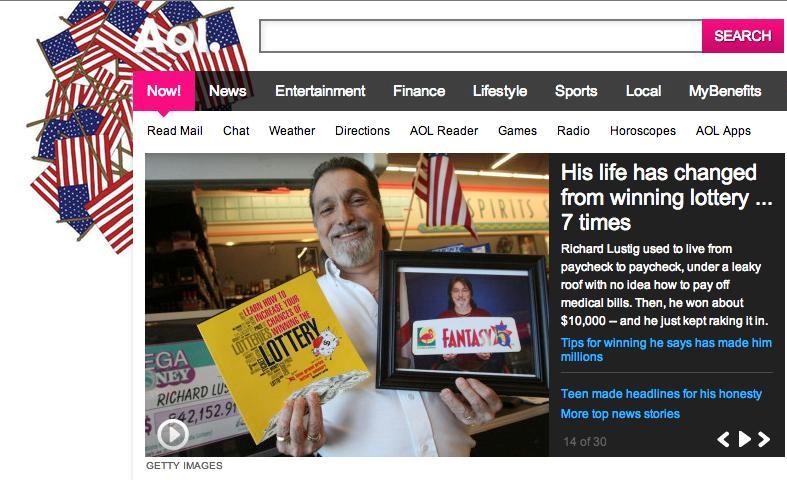 Richard on the front page of AOL